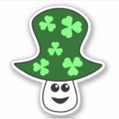 St. Patrick's Mushroom Vinyl Sticker (Voorkant)