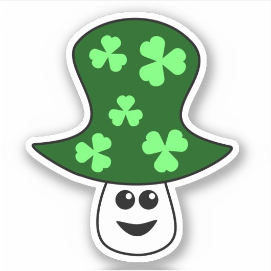 St. Patrick's Mushroom Vinyl Sticker (Voorkant)