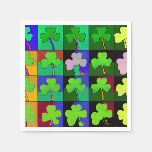 St. Patricks Napkins met Shamrocks 2 Servet (Voorkant)