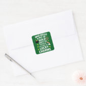 St Patricks Onderwijs Geluksbrenger Klaver Iers Vierkante Sticker (Envelop)