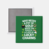 St Patricks Onderwijzer Lucky Charm Clover Iers Magneet (Voorkant / Achterkant)