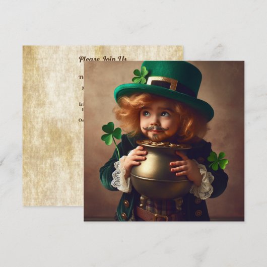 St Patrick's Party Ierse kinderpot van Gold Square Kaart (Voorkant / Achterkant)