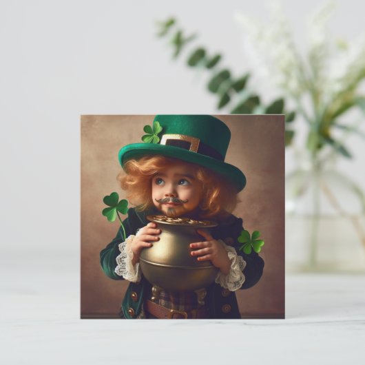 St Patrick's Party Ierse kinderpot van Gold Square Kaart (Staand voorkant)