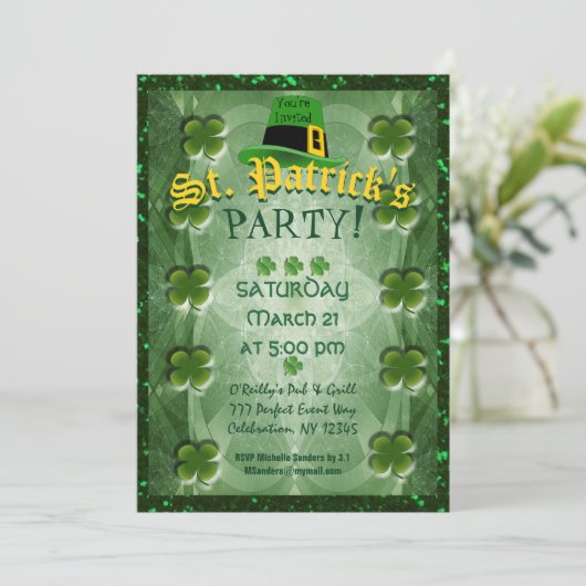 St. Patrick's Party Kaart (Staand voorkant)
