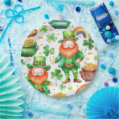 St.Patrick's patroon - leprechauns en goud Papieren Bordje (Feest)