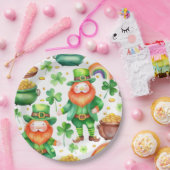 St.Patrick's patroon - leprechauns en goud Papieren Bordje (Feest)