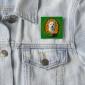St Patricks - Pot Gold - West Highland Terrier Vierkante Button 5,1 Cm (In situ)