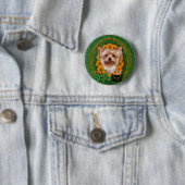 St Patricks - Pot Gold - Yorkshire Terrier Ronde Button 5,7 Cm (In situ)