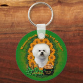 St Patricks - Pot of Gold - Bichon Frise Sleutelhanger (Voorkant)