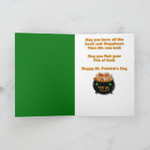 St Patricks - Pot of Gold - Labrador - Zwart - Gag Kaart (Binnen)