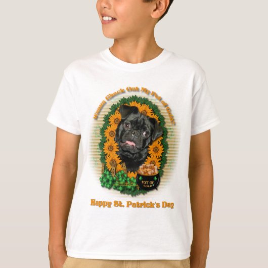 St Patricks - Pot of Gold - Pug - Ruffy T-shirt (Voorkant)