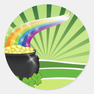 St.Patrick's Pot of Gold Ronde Sticker