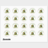 St. Patrick's Pot of Gold & Shamrocks Adres Ronde Sticker (Vel)