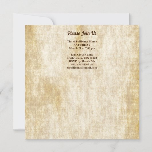 St Patrick's Pot van Gold Boy Leprechaun Square Kaart (Achterkant)