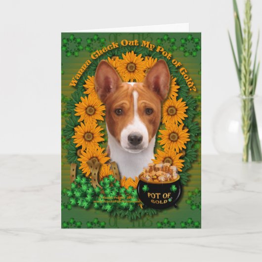 St Patricks - Pot van Goud - Basenji Kaart (Voorkant)