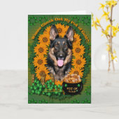 St Patricks - Pot van Goud - Duitse herder - Kuno Kaart (Gele Bloem)