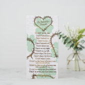 ST. PATRICK'S PRAYER Aangepast religieus Bladwijze (Staand voorkant)