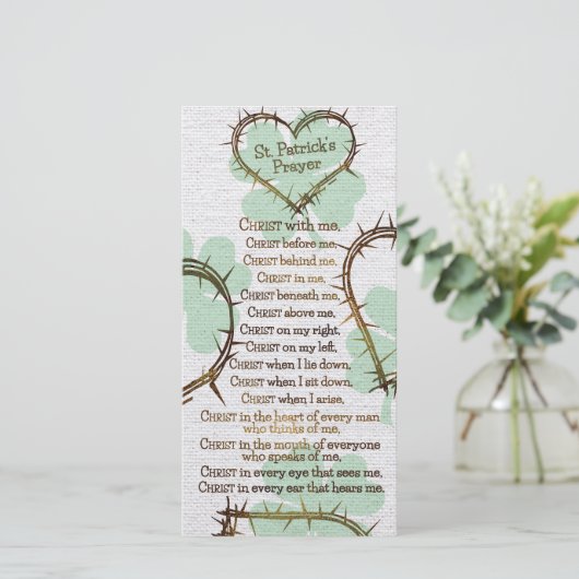 ST. PATRICK'S PRAYER Aangepast religieus Bladwijze (Staand voorkant)