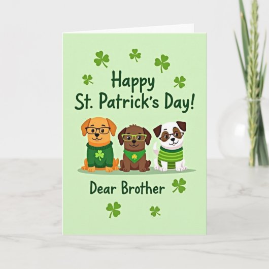 St Patricks Puppies Broeder Kaart (Voorkant)