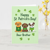 St Patricks Puppies Broeder Kaart (Gele Bloem)