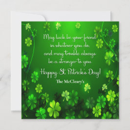 St Patrick's Quote May Luck Holiday Kaart