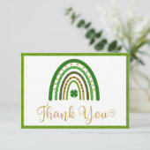 St. Patrick's Rainbow Baby shower Bedankkaart (Staand voorkant)
