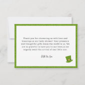St. Patrick's Rainbow Baby shower Bedankkaart (Achterkant)