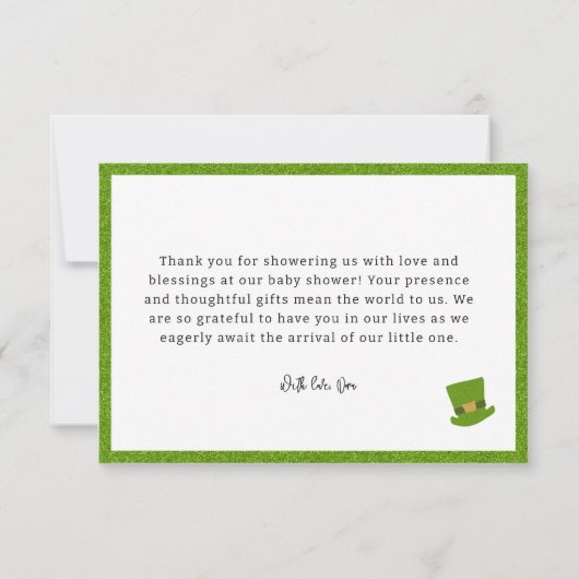 St. Patrick's Rainbow Baby shower Bedankkaart (Achterkant)