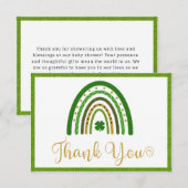 St. Patrick's Rainbow Baby shower Bedankkaart (Voorkant / Achterkant)