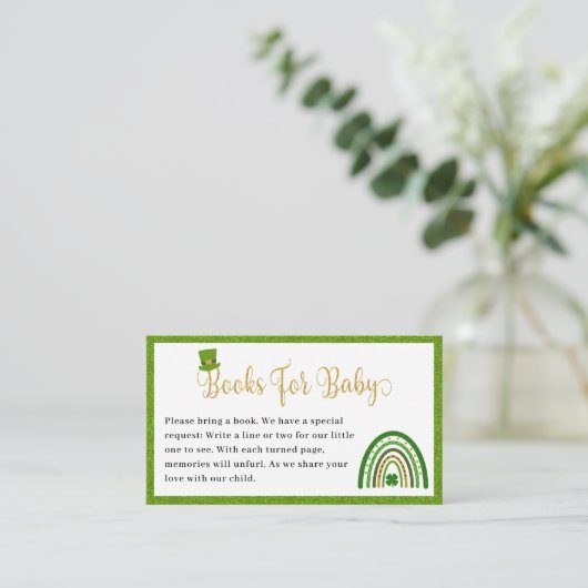 St. Patrick's Rainbow Baby shower Boeken voor Baby Informatiekaartje (Staand voorkant)