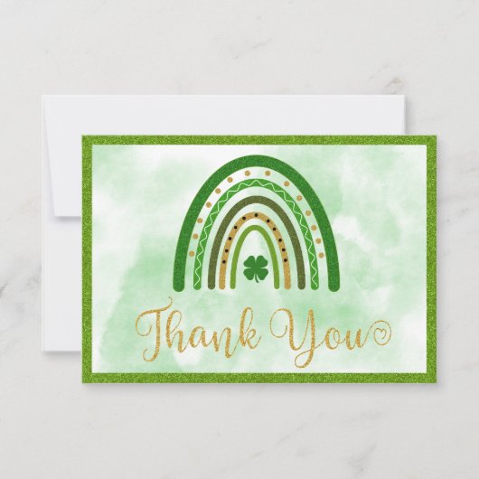St. Patrick's Rainbow Baby shower Dank u kaart (Voorkant)