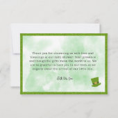 St. Patrick's Rainbow Baby shower Dank u kaart (Achterkant)