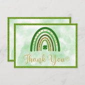 St. Patrick's Rainbow Baby shower Dank u kaart (Voorkant / Achterkant)
