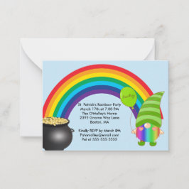 St Patricks Rainbow Gnomies LGBT nodigt kleine Kaa Notitiekaartje