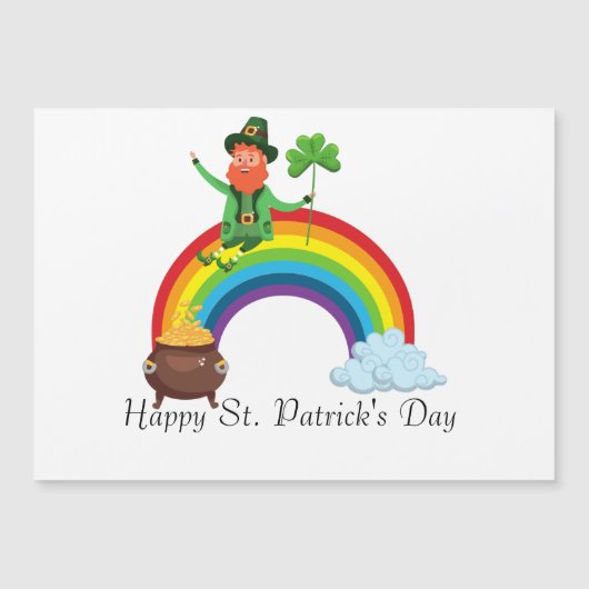 St. Patrick's Rainbow |Happy Whimsical Shamrock (Voorkant)