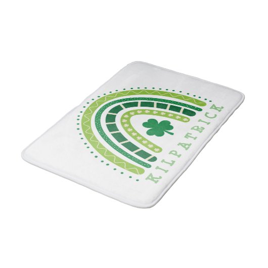 St. Patrick's Rainbow | Happy Whimsical Shamrock Badmat (Gekanteld)