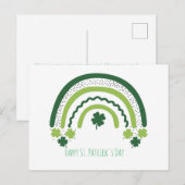 St. Patrick's Rainbow Happy Whimsical Shamrock Briefkaart (Voorkant / Achterkant)
