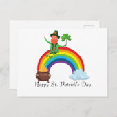 St. Patrick's Rainbow |Happy Whimsical Shamrock Briefkaart (Voorkant / Achterkant)
