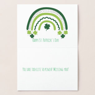 St. Patrick's Rainbow Happy Whimsical Shamrock Folie Kaarten