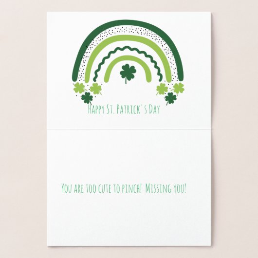 St. Patrick's Rainbow Happy Whimsical Shamrock Folie Kaarten (Binnen)