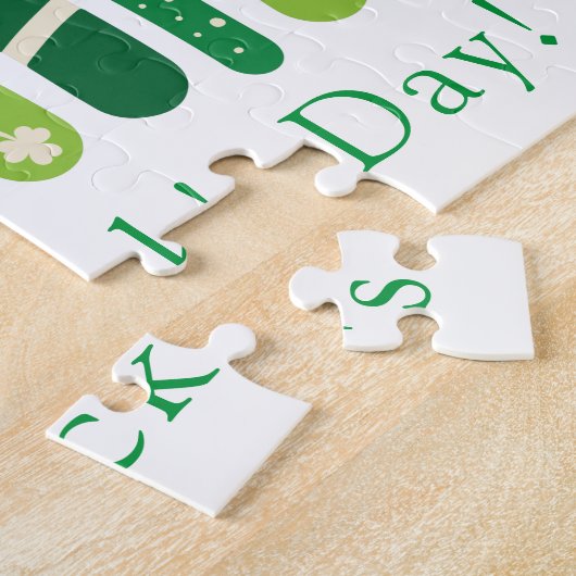 St. Patrick's Rainbow | Happy Whimsical Shamrock Legpuzzel (Zijkant)