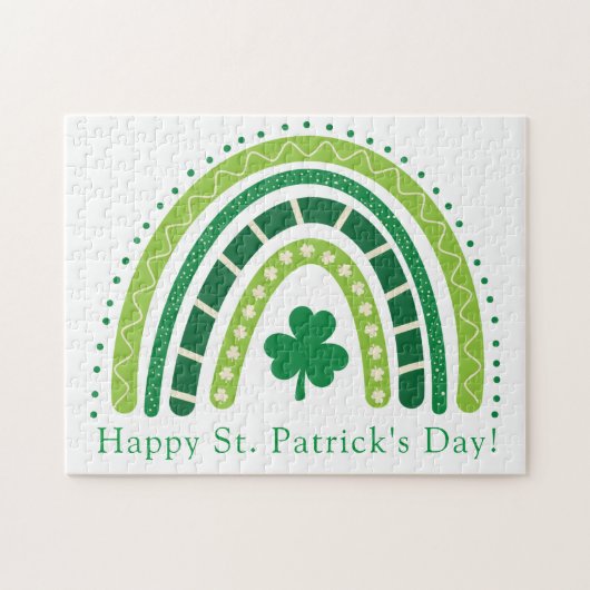 St. Patrick's Rainbow | Happy Whimsical Shamrock Legpuzzel (Horizontaal)