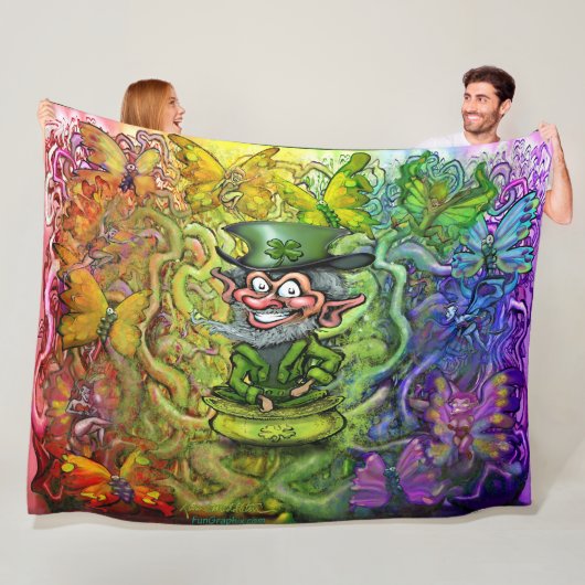 St. Patrick's Rainbow Magic Fleece Deken (In situ)