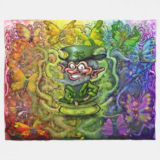 St. Patrick's Rainbow Magic Fleece Deken (Voorkant (Horizontaal))