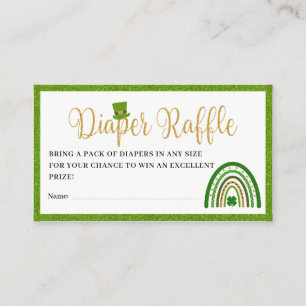 St. Patrick's Regenboog Baby shower Luier Raffle Informatiekaartje