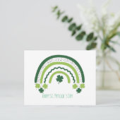St. Patrick's Regenboog Gelukkige Whimsical Shamro Briefkaart (Staand voorkant)
