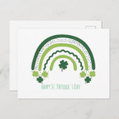 St. Patrick's Regenboog Gelukkige Whimsical Shamro Briefkaart (Voorkant / Achterkant)