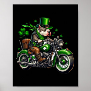 St. Patricks Rit American Bully Op Een Clic Motor Poster