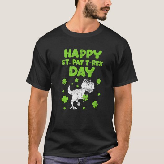 St. Patricks Saint Pat T Rex Dinosaurs Funny St. P T-shirt (Voorkant)