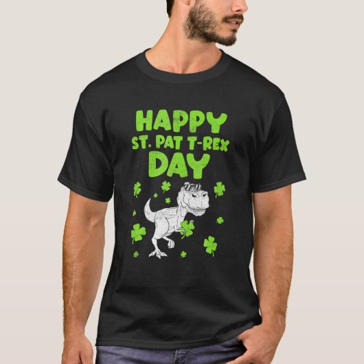 St. Patricks Saint Pat T Rex Dinosaurs Funny St. P T-shirt (Voorkant)